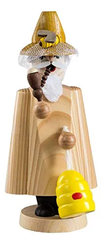 Richard Glässer Seiffen Räuchermann Imker, 19 cm - Nussknacker aus dem Erzgebirge, handgefertigt und traditionell, bringt festliche Stimmung in Ihr Zuhause.