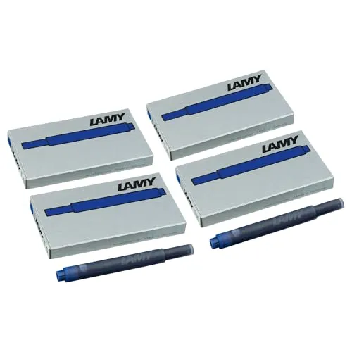 LAMY T10 4er Set löschbare Tintenpatronen mit großem Tintenvorrat - geeignet für alle Lamy Patronenfüllhaltermodelle - Inhalt 1,25ml je Patrone - 5 Stück pro Päckchen - Tintenfarbe blau