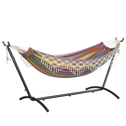 Mondeer Hängesessel für 2 Personen – Verstellbarer Schaukelsessel im Boho-Stil - Eleganter Hängesessel mit handgewebtem Design und Höhenverstellbarem Gestell. Ideal für Garten und Terrasse, bietet er Komfort und Stil für entspannte Stunden im Freien.