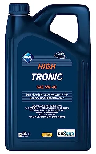 Aral HighTronic 5W-40 Motoröl, 5L - Hochleistungs-Leichtlauföl - Motoröl der Kategorie Hochleistungs-Leichtlauföle, ideal für moderne Motoren mit Aral-Synthese-Technologie für optimalen Schutz und Leistung.
