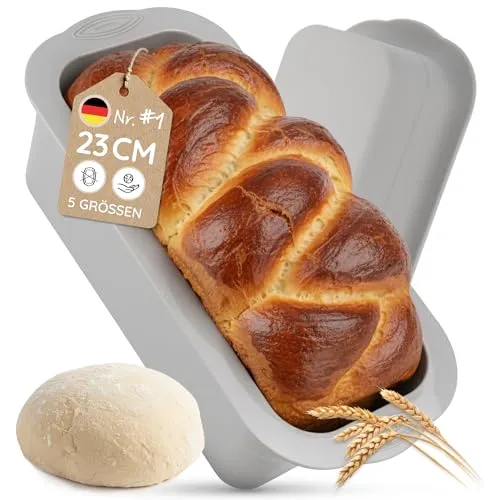 Backefix Brotbackform B23 aus Silikon, 23 x 10 x 7 cm, grau - Eckige Kastenform aus hochwertigem Silikon für perfekte Backergebnisse. Antihaftbeschichtung sorgt für müheloses Herauslösen der Brote. Spülmaschinenfest und hitzebeständig bis 230 °C.