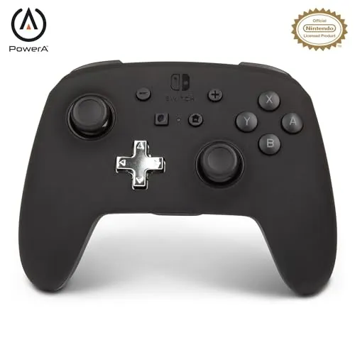 PowerA Kabelloser Controller für Nintendo Switch - Schwarz - Controller für Nintendo Switch mit Bluetooth 5.0, programmierbaren Tasten und bis zu 30 Stunden Akkulaufzeit. Offiziell lizenziert für Nintendo Switch und Switch Lite.