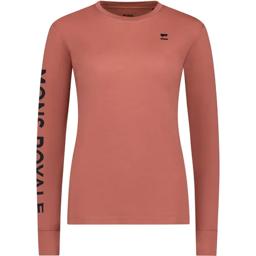 Mons Royale Women's Yotei Merino Classic L/S - Merinounterwäsche in Rosa - Sportliches Longsleeve aus 100% Merinowolle mit Daumenschlaufen, ideal für Wandern und Alltag. Größe M, sorgt für optimale Wärme und Tragekomfort.