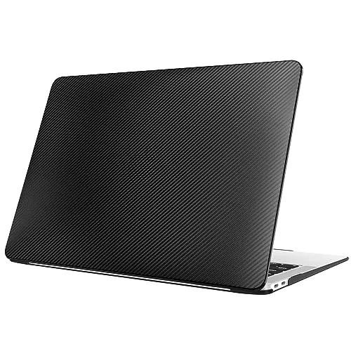 Fintie Hülle kompatibel mit MacBook Air 13 (2018-2020 Version) A2337(M1)/A2179/A1932, Ultradünne Hartschale Schutzhülle Snap Case, Schwarz(Welligkeit)