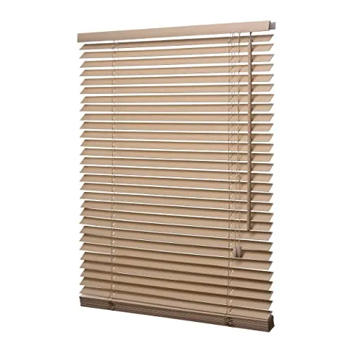 Ventanara® Holzjalousie 35mm Eiche weiß lasiert - Seitenzug- & Springrollos, hochwertige Echtholz-Jalousie in 50 x 130 cm, idealer Sichtschutz für jeden Raum, feuchtraumgeeignet und einfach zu montieren.