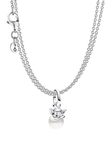 Pandora Kette mit Anhänger Schmuckset - Elegante 90 cm lange 2-reihige Kette aus 925er Silber mit glänzender Optik, ideal für besondere Anlässe oder als stilvolles Geschenk.