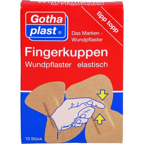 GOTHAPLAST Fingerkuppenwundpflaster elastisch - 10 St - Pflaster für Fingerkuppen, elastisch und atmungsaktiv, ideal für schnelle Wundversorgung und optimalen Schutz bei Bewegungen.