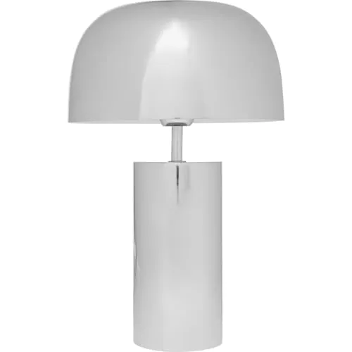 Kare Design Tischlampe Loungy Chrom - Moderne Tischlampe im eleganten Pilz-Design, gefertigt aus hochwertigen Materialien, ideal für Büro und Wohnzimmer. Kompakt und flexibel mit 200 cm Kabel.