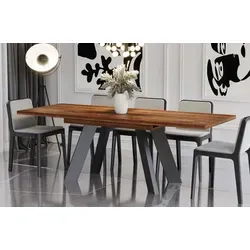 Endo-Möbel Esstisch Como 130-210cm - Ausziehbar in Stirling Eiche - Eleganter Esstisch mit Synchronauszug, ideal für flexible Essbereiche. Robuste Verarbeitung und 4 stabile Tischbeine in Schwarz Matt. Platzsparende Erweiterungsplatten für jeden Anlass.