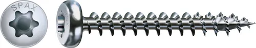 SPAX Universalschraube, Vollgewinde, Halbrundkopf, T-STAR plus T15, 4CUT, WIROX Gewindeform: Vollgewinde|Kopfform: Halbrundkopf|Schraubenlänge in mm: 12 mm|Inhalt / Paket: 1000 Stück|Oberfläche: WIROX