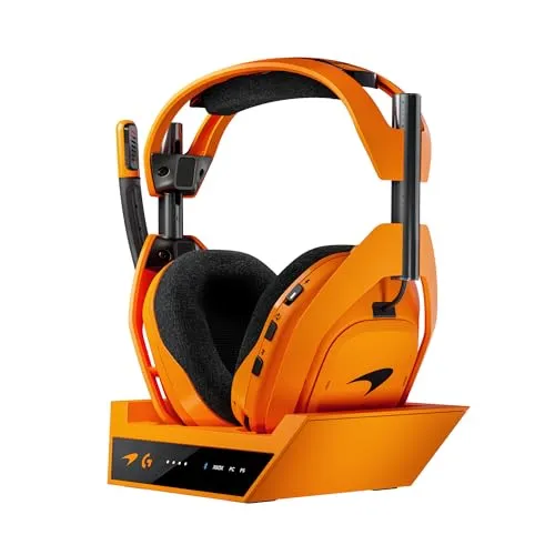 LOGITECH G A50 X McLaren Edition - Over-ear Gaming Headset - Gaming Headset mit PLAYSYNC für gleichzeitige Verbindung zu PS5, Xbox und PC. PRO-G GRAPHENE Lautsprecher bieten außergewöhnliche Klangqualität und Reaktionsschnelligkeit.
