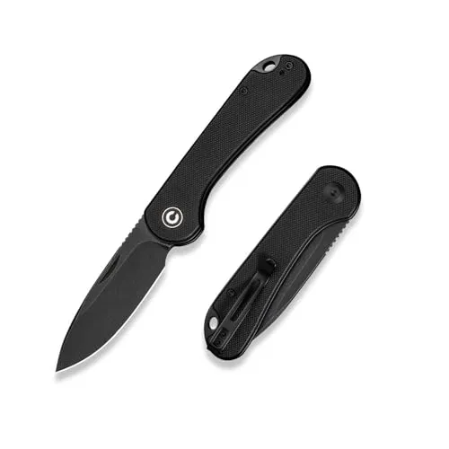 CIVIVI Elementum Slip Joint Taschenmesser Klappmesser 7,52 CM 14C28N Klinge G-10 Griff, Outdoor EDC-Messer C18062AJ-1 (Schwarz)