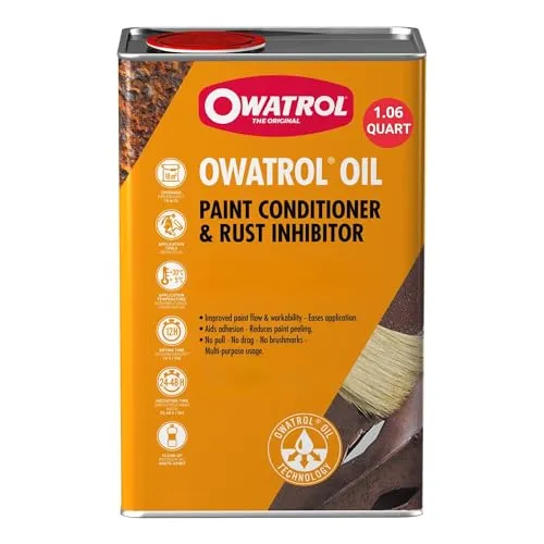 OWATROL OIL Rostschutz Öl für Oldtimer und Metall - Hochwertige Rostversiegelung für Oldtimer und Metalloberflächen, UV-beständig und ideal für den Außeneinsatz. Eine Dose (1L) reicht für 11-20 m² mit seidenmattem Finish.