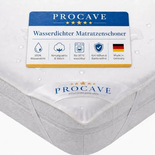 PROCAVE® Matratzenschoner 80x160 cm wasserdicht | Atmungsaktiver Matratzentopper mit Nässeschutz | Inkontinenzunterlage waschbar | Anti-Milben Bettunterlage | Premium Matratzenauflage Made in Germany