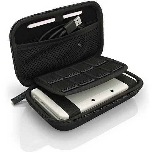 iGadgitz U3609 - Eva Hart Schutzhülle Kompatibel mit Nintendo 3DS XL & 2DS XL 2017 - Schwarz