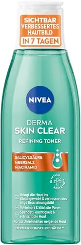 NIVEA Derma Skin Clear Refining Toner - Gesichtsreiniger mit Salicylsäure und Niacinamid, verfeinert die Poren und verbessert das Hautbild sichtbar in nur 7 Tagen.