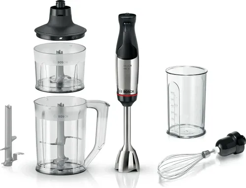 Bosch Ergomaster Serie 6 MSM6M652 Stabmixer - Vielseitiger Stabmixer mit Ice-Crush-Messer für Smoothies und kalte Desserts. Der luftgekühlte Motor verhindert Überhitzung und ermöglicht kontinuierliches Mixen ohne Leistungseinbußen.