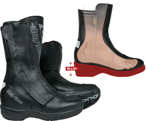 Daytona Lady Star GTX Gr. 35 - Damen Motorradstiefel mit 6cm Erhöhung - Hochwertige Motorradstiefel für Damen in Größe 35. Mit atmungsaktivem Material und verstellbarer Wadenweite bieten sie hohen Komfort und Sicherheit beim Fahren.