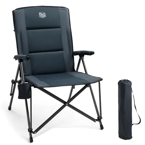 TIMBER RIDGE Faltbarer Campingstuhl – Breiter Sitz 55cm, 150kg belastbar - Robuster Campingstuhl für Outdoor-Aktivitäten, leicht und einfach zu transportieren. Ideal für entspannte Tage in der Natur mit einem breiten Sitzkomfort von 55cm.