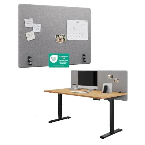 Ergotopia Raumteiler Akustik Trennwand Schreibtisch - Raumteiler-Regale mit 120 cm Breite, ideal für akustische Trennung und einfache Selbstmontage für mehr Privatsphäre im Büro.