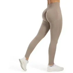 Smilodox Leggings Infinite Batik Scrunch - Highwaist Butt Lift Fitnessleggings - Hochwertige Sporthose in Hellbraun mit V-Shape Booty Scrunch für eine schmeichelhafte Silhouette. Blickdicht und bequem, ideal für Training und Freizeit.