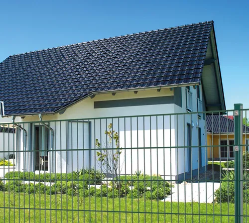 Peddy Shield Einstabmattenzaun Set, 125 cm hoch - Einstabmattenzaun für Garten und Grundstück, 10 m Länge mit 5 Matten und 6 Pfosten, robuste Stahlkonstruktion für hohe Stabilität und Sicherheit.