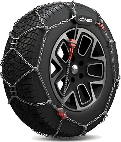 KÖNIG XG Cross 251 - Hochwertige Schneeketten - Schneeketten mit 9 mm Freigängigkeit, ATC-System für automatische Spannung und Mikroregelsystem für einfache Montage. Schützt Räder vor Kratzern und sorgt für optimale Haftung.