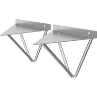ML-Design 2 Stück Regalhalterung 160 mm Grau aus Metall Dreieckige Regalwinkel