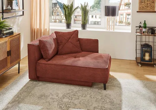 Jockenhöfer Gruppe Recamiere Rex, B: 155 cm, Liegefl. 88x200 cm, mit Bettfunktion, Bettkasten & Zierkissen, Federkern