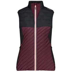 CMP Damen Weste WOMAN VEST HYBRID - Wattierte Hybrid-Weste für Outdoor-Aktivitäten, mit nachhaltiger Primaloft-Wattierung aus 100% recyceltem Polyester und wasserabweisenden Stoffen für optimalen Komfort.