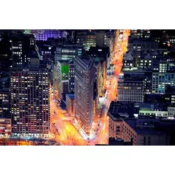 Fototapete PAPERMOON "Flat Iron Building", bunt (mehrfarbig), B:3,5m L:2,6m, Vlies, Tapeten