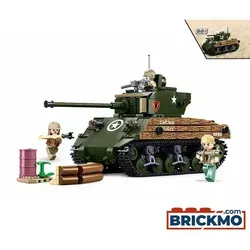 Sluban Army M4A3 Mittelschwerer Panzer - 715 Teile - Konstruktionsspielzeug mit 715 Teilen, ideal für Militär-Fans ab 8 Jahren. Baue deinen eigenen Panzer und erlebe spannende Abenteuer!