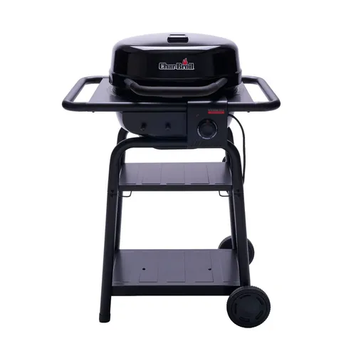 Char-Broil Patio Bistro E2Coal Elektrogrill - Kompakter Elektrogrill für Balkon und Stadt, kombiniert Elektro- und Kohlegrill für flexibles Grillen. Erreicht bis zu 370 °C und sorgt mit TRU-Infrared™ Technology für gleichmäßige Hitze und saftige Ergebnisse.