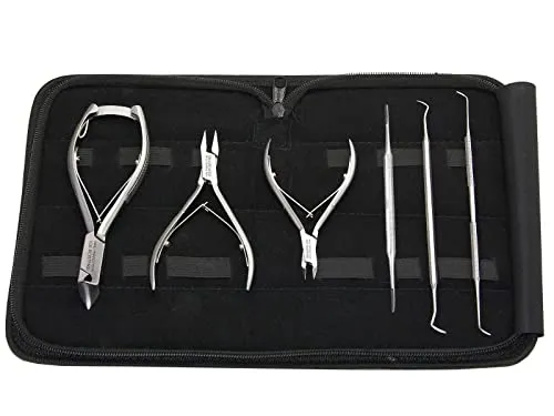 Fußpflege-Set Profi Nagelzangen Set für perfekte Nägel - ALLROUNDER ✯ Dieses hochwertige Set bietet alles für die Fuß- und Fingernagelpflege. Ideal für eingewachsene und normale Nägel. Praktisch verpackt im Etui, um Ihnen die Pflege zu erleichtern.