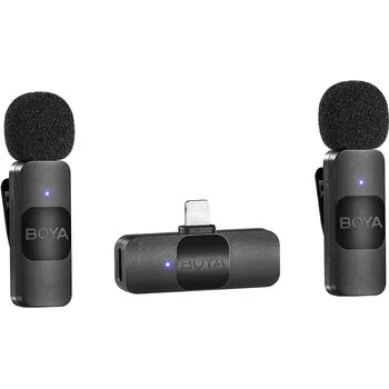 Boya BY-V2 V2.0 - Kabelloses Mikrofon für Lightning - Kabelloses Mikrofon für Lightning-Geräte, ideal für hochwertige Audioaufnahmen bei Videos und Interviews.