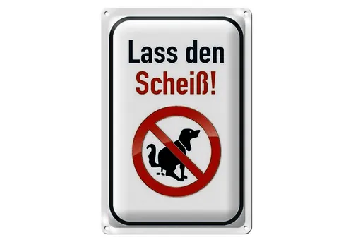 Roomando Metallschild Blechschild Verbot 20x30cm Hund lass den Scheiß