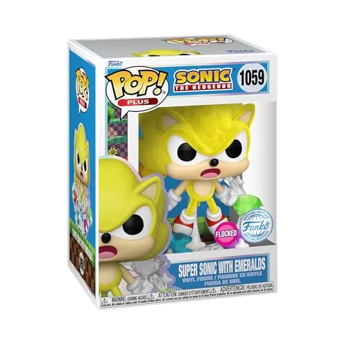 Funko Pop! Plus: Sonic - Super Sonic mit Emeralds - Exklusive Sammelfigur - Erweitere deine Sammlung mit der beflockten Funko Pop! Plus Figur von Super Sonic mit Emeralds. Ideal zum Präsentieren und perfekt für Fans von Sonic the Hedgehog. Hochwertiges Vinyl, ca. 12,5 cm hoch.