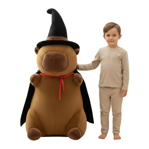 nerd hunters Capybara Plüschtier XXL 100 cm – Großes Kuscheltier für Kinder und Erwachsene - XXL Capybara Plüschtier 100 cm – bietet ein unvergleichliches Kuschelerlebnis. Ideal zum Entspannen, Schlafen und Dekorieren, bleibt es auch bei täglichem Gebrauch flauschig und formstabil. Ein perfekter Begleiter für alle Altersgruppen.