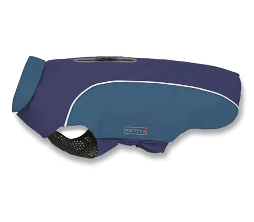 Wolters Easy Rain Regenjacke für Hunde – Dunkelblau, Größe 30 - Wasserdichte Jacke mit 10.000 mm Wassersäule für besten Regenschutz. Atmungsaktiv und windabweisend, ideal für wechselhaftes Wetter. Leichtes An- und Ausziehen durch praktische Klettverschlüsse.