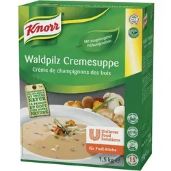 Knorr Waldpilz Cremesuppe Trockenmischung 1,5 kg - Tütensuppen für die professionelle Küche, cremige Waldpilz Cremesuppe mit intensivem Geschmack, schnell und einfach zubereitet, ideal für Großverbraucher und vegetarische Gerichte.