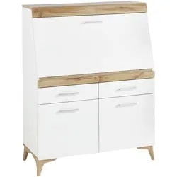 Sekretär Cortina - Weiß, 98 cm breit, 124 cm hoch, 42 cm tief, hochwertiges Material und 10€ Willkommens-Gutschein bei Newsletter-Anmeldung