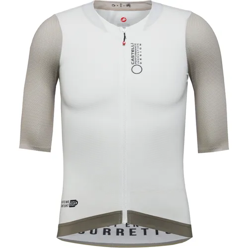 Castelli Corretto Jersey Radtrikot Grau Gr. XL - Stylisches Radtrikot in Grau mit praktischer RV-Tasche. Ideal für Rennradfahrer, bietet es optimale Bewegungsfreiheit durch Stretchmaterial. Jetzt entdecken und die nächsten Radtouren stilvoll angehen!
