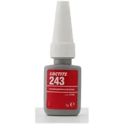 LOCTITE Schraubensicherung 243 - mittelfest für Schrauben bis M36 - 5 ml - Die LOCTITE 243 Schraubensicherung bietet zuverlässigen Halt für Metallverbindungen bis M36. Ideal für den professionellen Einsatz, schützt sie vor Vibration und Ölverschmutzungen. Einfach mit Handwerkzeugen demontierbar.