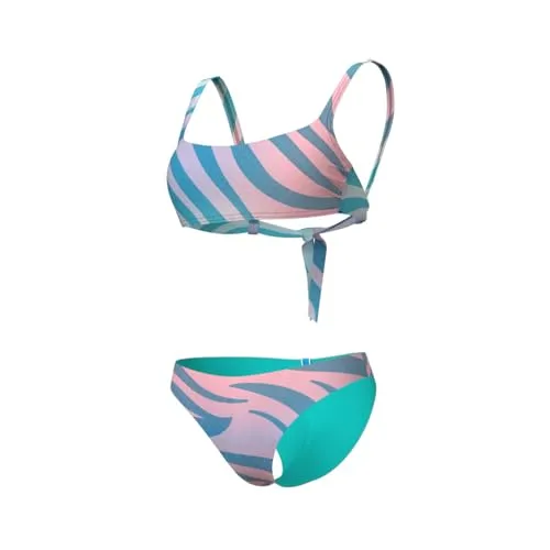 arena Water Prints Damenbikini, Badeanzug aus Elastischem Recyclingstoff, Schnelltrocknend, Strand- und Schwimmbad-Badeanzug für Damen, Damenbadeanzug mit Herausnehmbaren Cups und Top mit Bändern