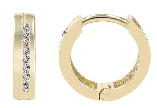 Adelia´s Paar Creolen Damen Creolen aus Gold 333 und Zirkonia Ø 9 mm