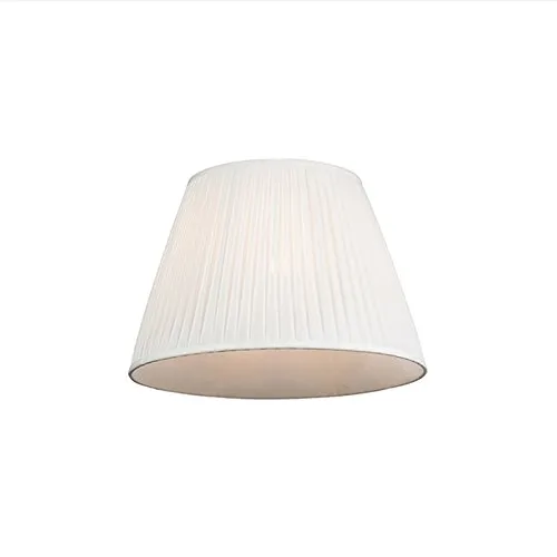 QAZQA Retro Seide Plissee-Lampenschirm Weiß Rund Abgeschrägt 45I27I30 - Eleganter Lampenschirm im Retro-Design, ideal für stimmungsvolle Beleuchtung in Wohnräumen, dimmbar für individuelle Lichtgestaltung.