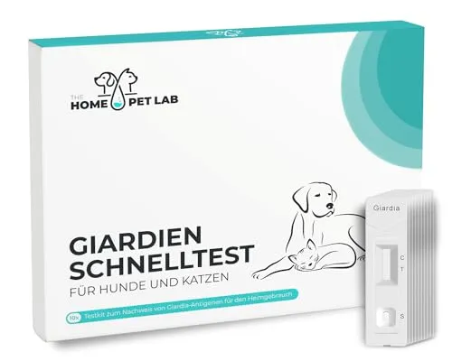 The Home Pet Lab 10 x Giardien Schnelltest Hund & Katze - Giardien-Test zuverlässig als Test bei Darmparasiten und Durchfall - Für Hunde & Katzen bei Giardia (10 x Test)