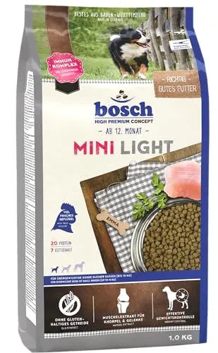 bosch HPC Mini Light | Hundetrockenfutter für übergewichtige Hunde kleiner Rassen (bis 15 kg) | 1 x 1 kg