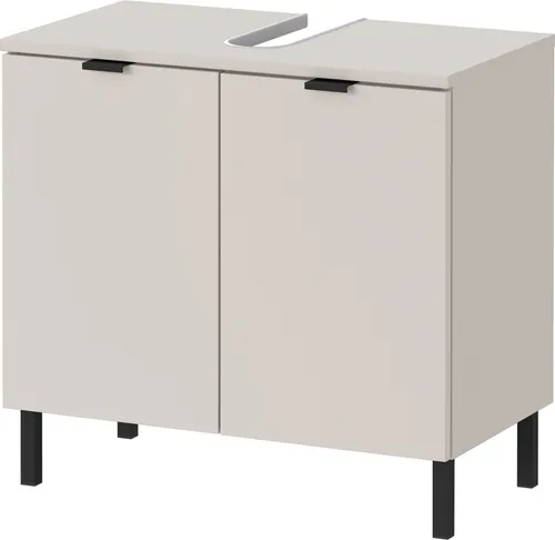 Waschbeckenunterschrank GERMANIA "GW-Arcena", braun (kaschmir) - Praktischer Waschbeckenunterschrank aus Spanplatte mit Siphonausschnitt, ideal für platzsparende Badezimmerlösungen und pflegeleichtes Design.