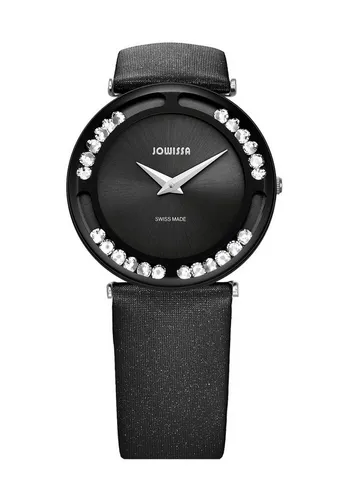 JOWISSA Schweizer Uhr Luce - Elegante Damenarmbanduhr im minimalistischen Design mit 30 mm Durchmesser. Das robuste Edelstahlgehäuse und das komfortable Satinarmband machen sie zum perfekten Begleiter für jeden Anlass.